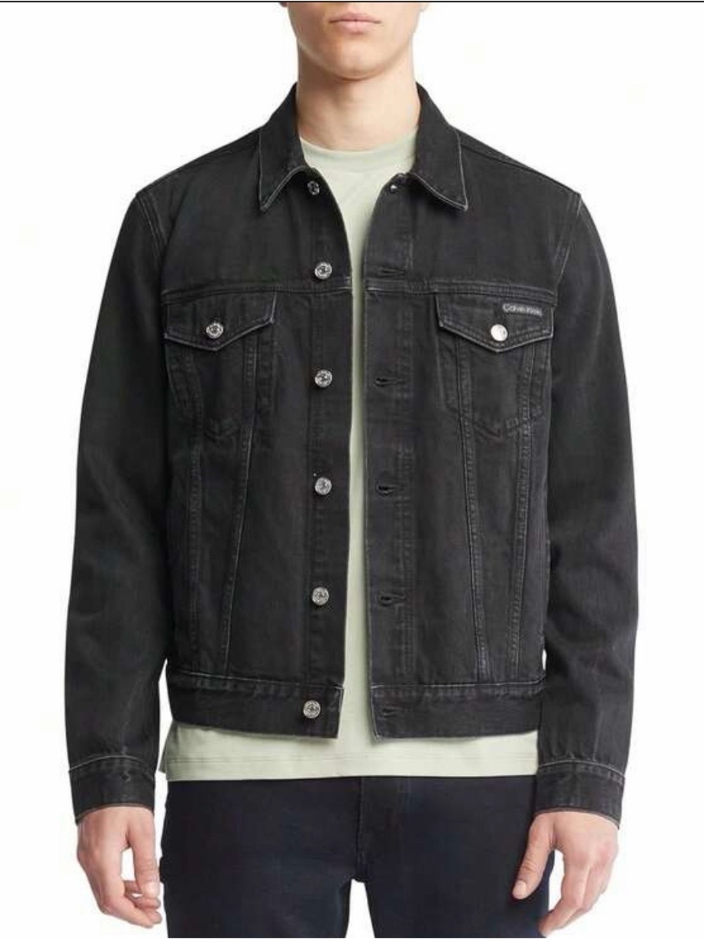 Calvin Klein Black Denim Jacket - Lightweight Trucker